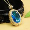 Ai Yu Xiaohongshu Transfronterizo Europeo y Americano Colgante de Cristal Imitación Topacio Collar de Cristal Dropshipping S4092613