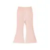Leggings de Color Sólido para Niñas Wulibu, Pantalones Acampanados Retro Modernos de Punto Acanalado Lindos y Cómodos para Niños de Otoño
