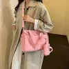 Bolso tote minimalista de estilo coreano de gran capacidad, bolso de hombro para mujer para ir al trabajo, bolso de mano de lona, bolso cruzado portátil para que los estudiantes lo usen en clase