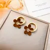 Elegantes Aretes de Flor Roja con Goteo de Aceite, Aretes Retro de Diseño Dos Usos, Lujo Accesible, Aretes Versátiles de Gama Alta para Mujer