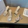 Sandalias de tacón alto plateadas con pedrería estilo hada para mujer, sandalias de verano de tacón fino con tiras cruzadas de cristal transparente 2024, lujo ligero