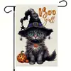 Celebração de Feriado Novo Tema Halloween Transfronteiriço Bandeira de Jardim de Linho Dupla Face Fantasma Abóbora Decoração com Estampa Divertida