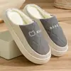 Chinelos de Algodão Impermeáveis Eva com Solado Grosso para Homem no Outono e Inverno, Domésticos Internos, Antiderrapantes, Resistentes ao Desgaste, Aconchegantes de Pelúcia, Algodão para Homem