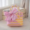 Cesta de Mano Tejida Colorida Regalo de Mano para Boda Cesta Pequeña para Alimentos Regalo Festivo para Boda Traje Cesta para Lavar de Baño
