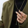 Acero Inoxidable Chapado en Oro Diseño Geométrico Forma de Corazón Borla Nudosa Cadena Ajustable para Suéter Estilo Europeo y Americano Lujo Ligero Nicho