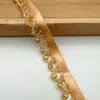 Cinta semicircular de cuentas hecha a mano de un solo lado con cuentas de cristal multicolor, borlas y encaje de cuentas para accesorios de decoración DIY de ropa Hanfu