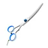 Conjunto de Tesouras Azuis para Tosquia de Animais de Estimação de 6,0 polegadas com Parafuso, Conjunto de 4 Peças, Tesouras Retas e Curvas, Inclui Pente e Tesoura de Dentes Finos