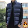 Chaleco de Algodón con Relleno de Plumón Grueso para Hombre Otoño/Invierno Exterior Holgado Tallas Grandes Chaqueta Cálida sin Mangas Estilo Pareja Ropa de Abrigo
