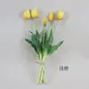 Goma Suave Ramo de 5 Tallos Tulipanes Decoración de Mesa para el Hogar Boda Ramo de Novia Tulipanes de Tacto Artificiales