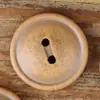Botones de Madera de Dos Agujeros en Color Madera Natural para Ropa Infantil, Camisas de Algodón, Lino y Prendas de Abrigo