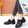 Zapatos de Cuero Negros con Cordones Estilo Británico de Tacón Grueso y Punta Fina, Nuevo Estilo de Primavera para Madres de Mediana Edad, Zapatos de Mujer Modernos y Cómodos