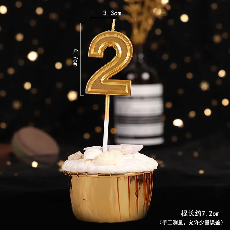 金色数字蜡烛大号生日蜡烛周岁满月儿童生日派对蛋糕装饰摆件插件