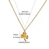 Collar con Colgante de Flor de Aceite Goteante Acero Inoxidable Chapado en Oro de 18K Cadena OT Joyería Venta Caliente Transfronteriza Europea y Americana