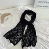Lenço Triângulo de Renda Bordado Floral Vintage, Malha Semitransparente com Bordas Franzidas, Faixa de Cabeça Decorativa Suave Estilo Francês, Lenço Longo