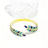 Pulseira Criativa de Aço Titânio Estilo Francês com Design Aberto Fashion de Folha, Sensação de Alto Padrão, Bracelete de Aço Inoxidável com Gotejamento de Óleo