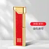 Encendedor inflable de llama abierta personalizado, encendedor lateral de aspecto elegante, rueda de amolado de flores rica, encendedor largo de regalo