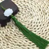 Pingente de Carro com Borla de Lótus Branco de Jade Dupla Face Acessórios de Estilo Antigo para Ventilador Hanfu Pingente de Fantasia Joias
