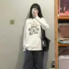 Camiseta de Manga Larga de Algodón Puro Gris Estilo Americano para Mujer Primavera Otoño 2026 Nueva Holgada Estilo Perezoso Camiseta Base Interior