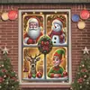 Bestseller transfronterizo Cortinas navideñas para ventanas, cinta para ventanas, tela de fondo, tela colgante, tela de fondo para decoración de fiestas, accesorios de fotografía