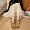 Bailarinas retro de cordones estilo francés para mujer, nueva colección otoño 2026, suela suave, perfectas con vestidos y adecuadas para ir al trabajo.; Zapatos Mary Jane