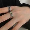 Anillo de Flor Graffiti Personalizado para Mujer, Moda Retro, Diseño Dulce y Cool, Anillo Abierto, Anillo de Dedo Índice Nicho Hip-Hop, Trendy