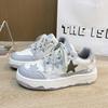 Plataforma Sapatos Brancos Pequenos Femininos All-match Niche Design Star Sneakers 2023 Nova Primavera e Verão Hong Kong Estilo Esportes Sapatos Casuais