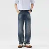 Ropa de Hombre Fengshe / Nueva Colección Primavera y Otoño 2026 Estilo High Street Suelto Jeans Rectos para Hombre con Técnica de Spray Completo Pantalones Largos