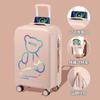 Mala Multifuncional, Mala Trolley Popular Cinnamoroll para Mulheres, Mala de Viagem Leve com Rodas Universais e Fechadura de Combinação, Colaboração Anime