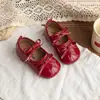 Sapatos Mary Jane de Couro Baixos para Crianças 2026 Nova Coleção Primavera/Outono Estilo Coreano Sapatos de Princesa com Laço para Meninas Sola Macia Sapatos Individuais