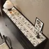 Alfombrilla Protectora para Encimera de Aparador Vintage Estilo Francés, Alfombrilla de Mesa para Mueble de TV de Gama Alta y Lujo Ligero, Mantel Largo para Zapatero de Entrada