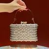 Novidade transfronteiriça: Bolsa de mão de noite estilo europeu e americano, bolsa de mão da moda com strass, bolsa de ombro leve de luxo, bolsa transversal para mulheres