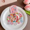 Pulseira Fofa Infantil que Brilha no Escuro Desenho Animado Colorida com Contas Pulseira para Meninas Elástica Pulseira de Corda de Cabelo Acessório de Mão para Meninas