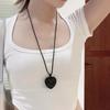 Corrente de clavícula de corda de cânhamo de couro preto design de nicho moda doce cool temperamento simples colar versátil colar