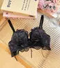 Conjunto de Lingerie Lolita Japonês com Cadarço de Renda para Mulheres, Fino, Sem Fio, Seios Pequenos, Push-Up, Conjunto de Sutiã Anti-Queda
