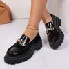 Mocassins Plus Size Transfronteiriços Femininos 2026 Primavera Novo Estilo Sola Grossa Casuais Sapatos de Encaixe Femininos Fáceis de Usar Antiderrapantes