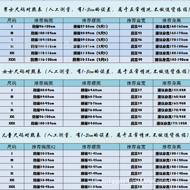 尺寸表(1)