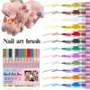 Caneta Graffiti para Nail Art de Novo Produto Transfronteiriça, Caneta de Pintura, Caneta de Contorno para Unhas, Caneta de Flor, Caneta de Cola de Óleo, Caneta de Linha de Gancho, Três em Um Fácil de Colorir