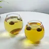 Taza Redonda Creativa para Cóctel, Vidrio de Borosilicato Alto Resistente al Calor, Taza para Café Latte Americano, Taza para Bebidas de Jugo, Taza para Postre