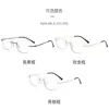 Armação de Óculos High-Tech Gatinho Sem Aro, Ultraleve, Aparência Natural, High-End, Armação de Óculos Cinza Fotocromática, Pode Ser Montada com Lentes de Grau, Fabricante