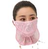 Protección de cuello nueva de fábrica, transpirable para primavera y verano, máscara solar para mujer, velo floral de arena para montar al aire libre, apertura a prueba de polvo