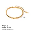 Moda Europea y Americana Minimalista Diseño de Nicho Versátil Pulsera Personalizada Acero Inoxidable Chapado en Oro de 18K Cadena S de 3 mm de Grosor