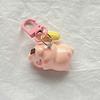 Chaveiro de porco rosa tridimensional com fivela de estrela para meninas, bolsa escolar para melhores amigas, pingente de desenho animado