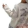 Camiseta de algodón puro para niño, colección primavera/otoño 2026, para bebés y niños pequeños, estampado de grafiti estilo coreano, camiseta interior de manga larga
