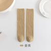 Calcetines Infantiles de Primavera y Otoño, Calcetines Lisos de Doble Aguja para Niños y Niñas, Calcetines Largos de Algodón Peinado, Sin Talón, Calcetines Rectos para Niños Pequeños
