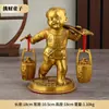 Figura de Niño Trae Fortuna de Cobre, Figura de Niño Dorado y Niña de Jade, Adorno de Latón para Adoración