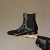 Serie de Botines Chelsea~2026 Otoño Nuevo Modelo Piel de Oveja Lavada Punta Redonda Tacón Bajo Botines Cortos Vintage con Forro de Lana Chelsea