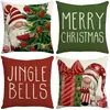Funda de almohada navideña más vendida transfronteriza con estampado festivo de Papá Noel, funda de almohada para decoración del hogar, venta al por mayor directa del fabricante