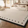 Tapete de Seda de Gelo Sala de Estar Estilo Creme Cor Sólida Simples Alto Padrão Sem Lavagem Limpável Baixa Manutenção Verão Tapete Fresco Tapete de Chão Antiderrapante