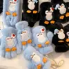 Luvas de Pelúcia de Pinguim Fofo para Mulheres, Novo Modelo Inverno 2025, Quentes, Forradas com Lã, Espessadas, à Prova de Vento, Resistentes ao Frio, com Alça de Pescoço