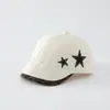 Gorra retro estilo coreano para niños con patchwork de estampado de estrellas y leopardo, gorra para bebé, sombrero casual para niños